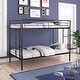 preview thumbnail 2 of 12, Black Twin over Twin Metal Bunk Bed with Noise-Reducing Design