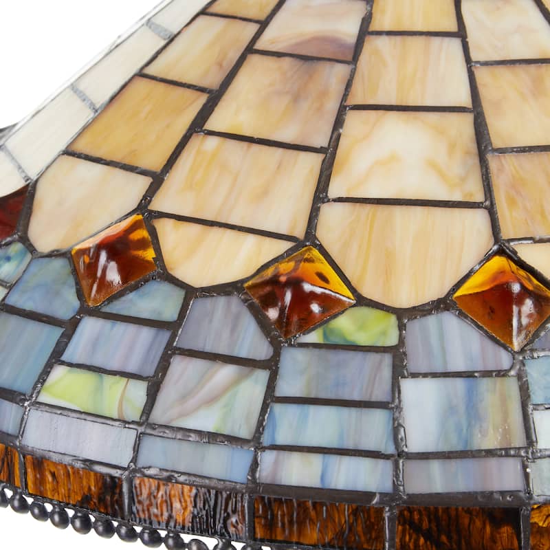 Victoria River of Goods Multicolor Stained Glass Dome Shade 62.25-Inch Floor Lamp - 18" x 18" x 62.25"
