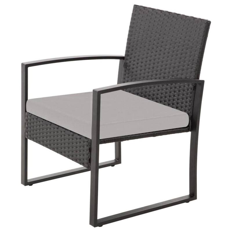 3-Piece Wicker Bistro Set, Outdoor Patio chairs with Coffee Table