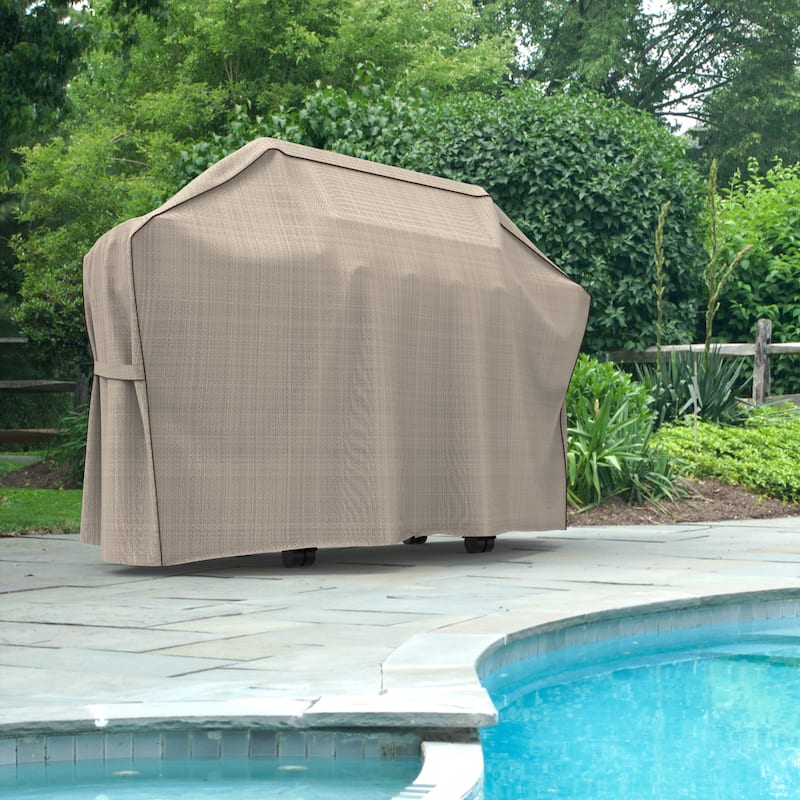 Budge Heavy Duty Waterproof BBQ Grill Cover, English Garden, Tan Tweed