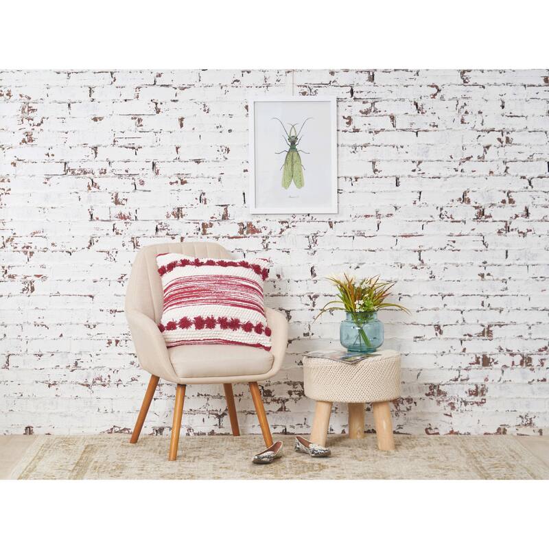 Oriana Ruby Woven Tassle Pillow