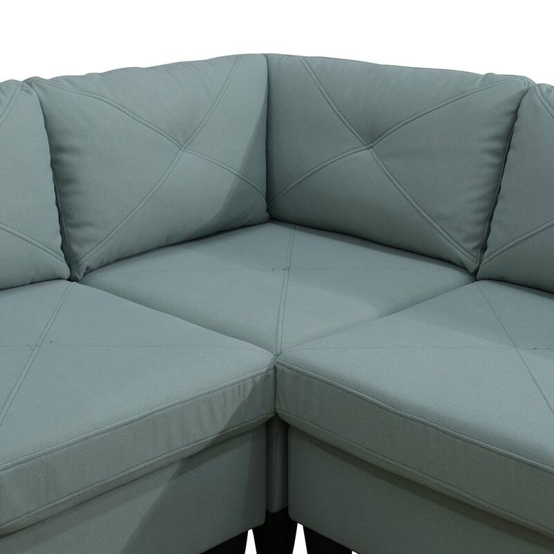Contemporary 4-Piece L-Shaped Sectional Sofa Set