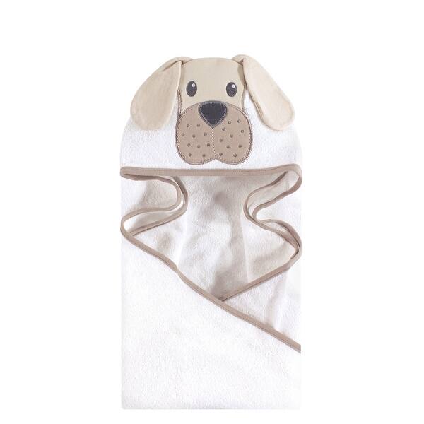 slide 1 of 1, Hudson Baby Infant Cotton Animal Face Hooded Towel, Tan Puppy, One Size - Tan Puppy - One Size One Size - Tan Puppy