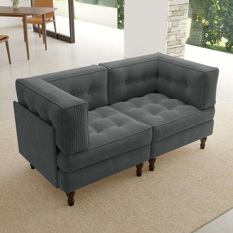 Oversized Sofa Corduroy Tufted Modular Sectional Set