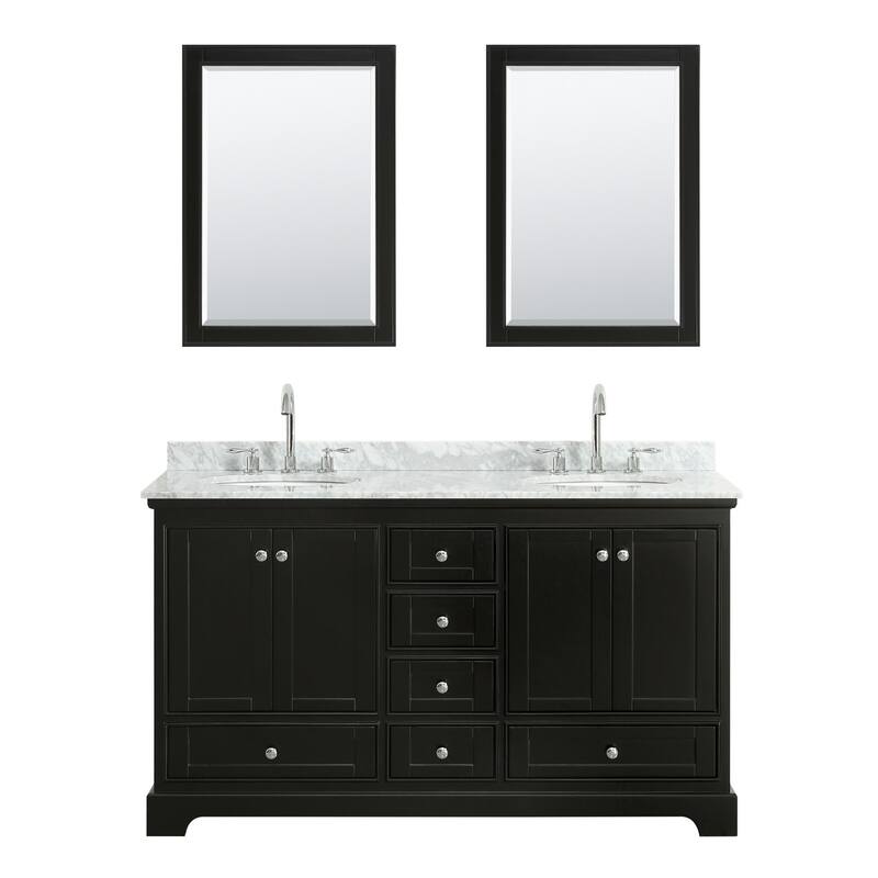 Wyndham Collection Deborah 60" Free Standing Double Vanity Set with
