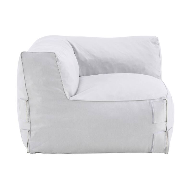 Christopher Knight Home - Nerissa 3-Piece Modular Outdoor/Indoor Bean Bag Sectional Sofa Set with Shredded Foam Filled & Ottoman