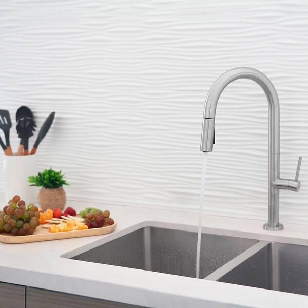 Modern Kitchen Sink Faucet Single Handle Pull Down Dual Mode ...