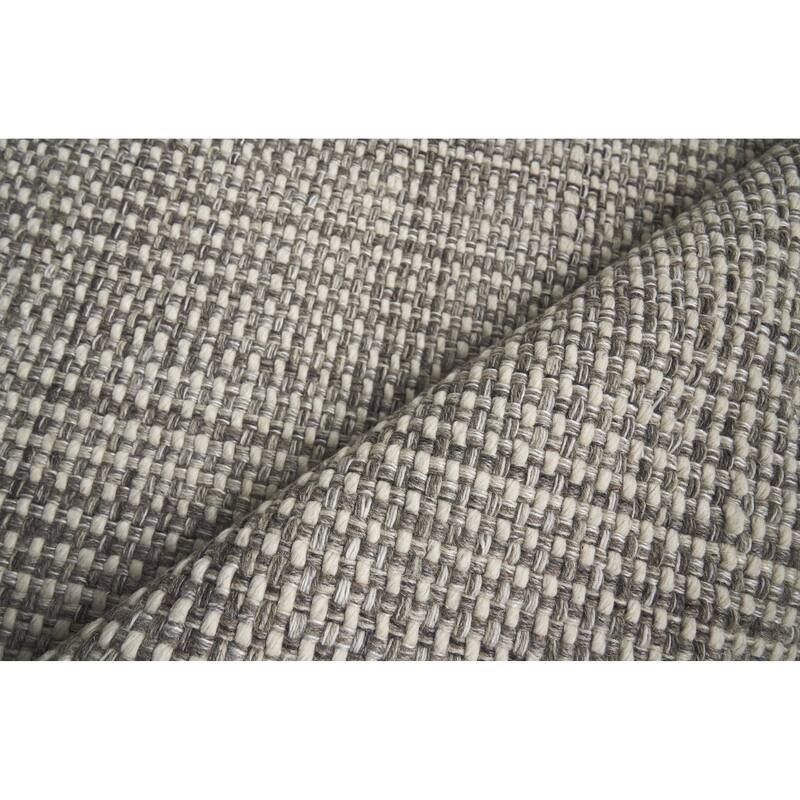 EXQUISITE RUGS Ferrus Handwoven Polyester/Wool/Cotton Grey/Brown/Ivory Area Rug.