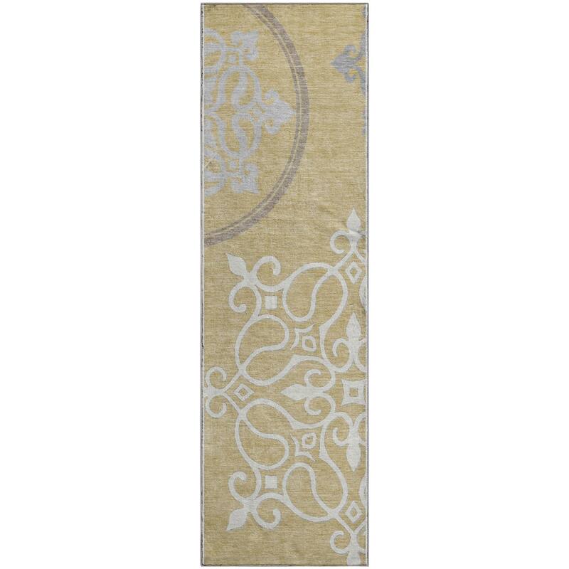 Premium Washable Super Soft Transitional Scroll Mayfield Rug
