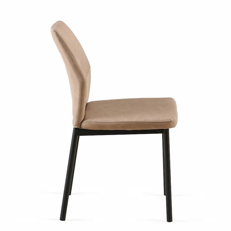 4PCS PU Metal Armless Dining Chair