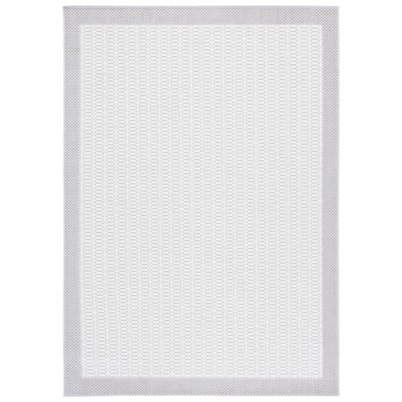SAFAVIEH Veranda Hariette Washable Indoor/Outdoor Rug - Weather Resistant & Easy Cleaning - 4' x 6' - Ivory/Grey