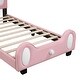 preview thumbnail 8 of 6, Twin size Upholstered Rabbit-Shape Princess Bed,Twin Size Platform Bed with Headboard and Footboard,White+Pink