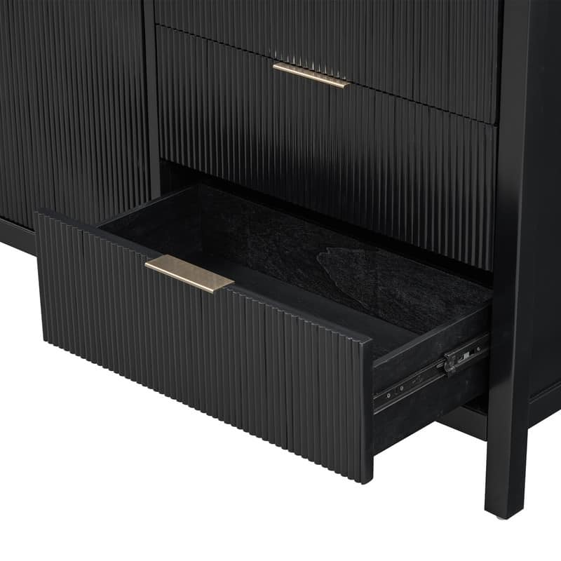 60" Modern 2-Door Sideboard Cabinet with Functional Storage Drawers for Entryway Living Room or Hallway