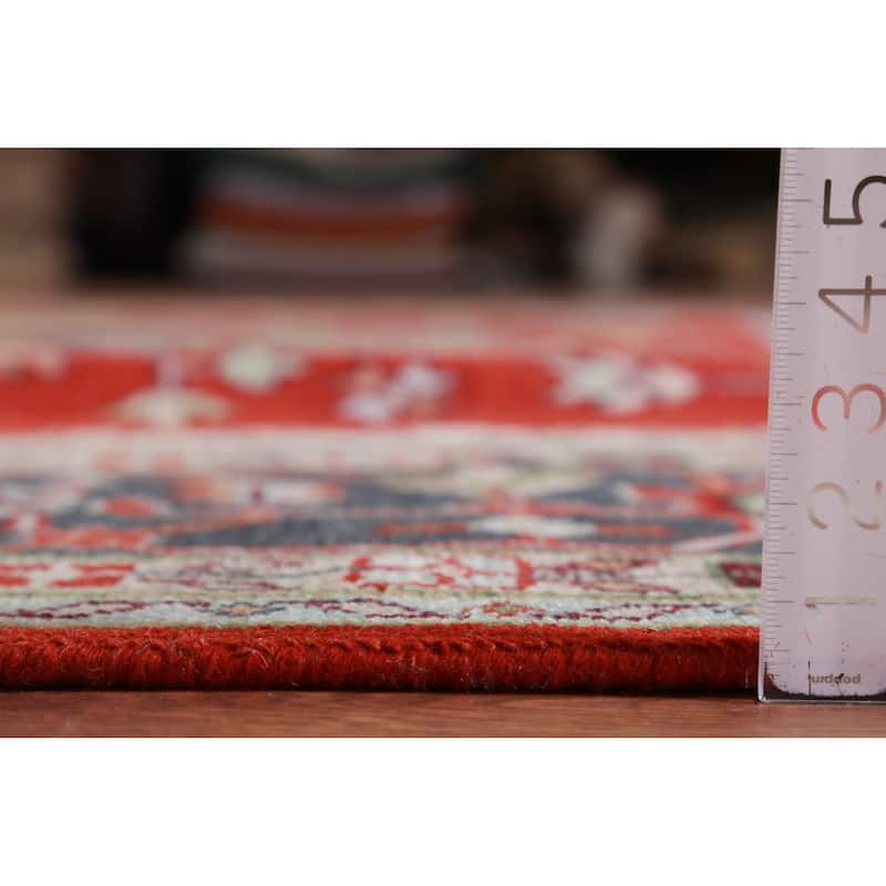 Hand Knotted Oriental 100% Wool Carpet Traditional Medallion Oranges & Rust Heriz (serapi) Area Rug - 14' 11'' X 11' 7''