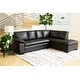 preview thumbnail 1 of 17, Abbyson Devonshire Top Grain Leather Tufted Sectional