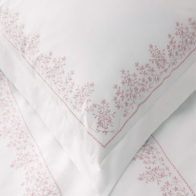Leaf Stone Embroidery Percale Cotton Duvet Sets