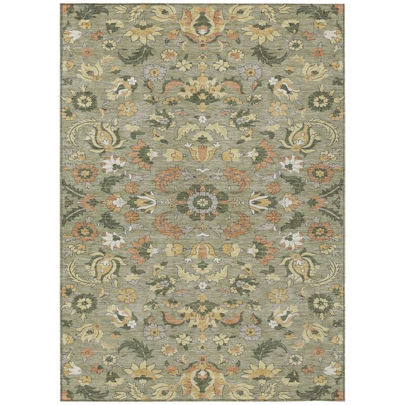 Machine Washable Indoor/ Outdoor Traditional Lanelle Chantille Rug