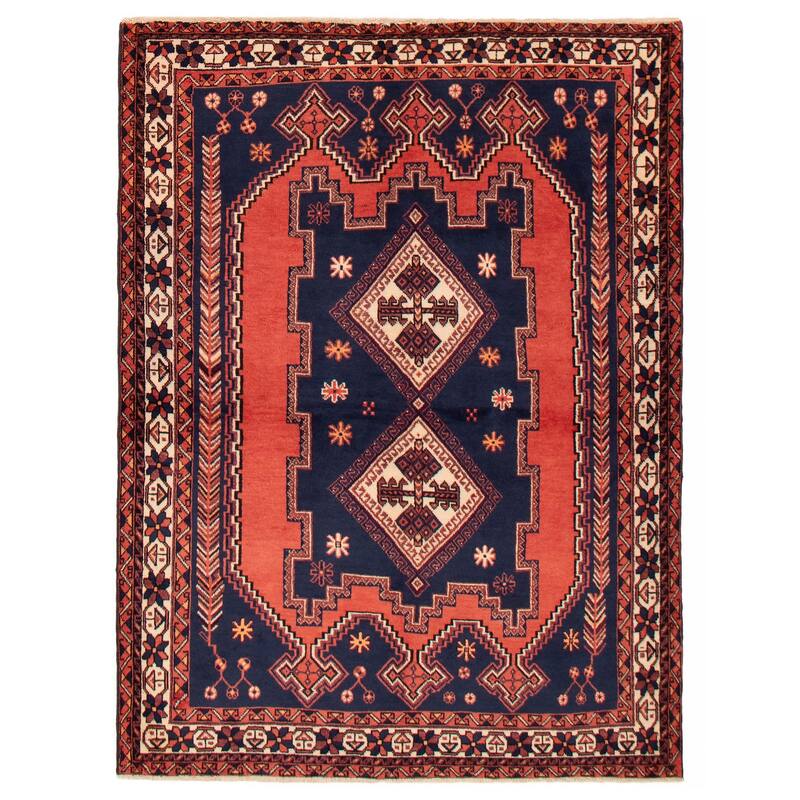 ECARPETGALLERY Hand-knotted Melis Vintage Navy Wool Rug - 5'1 x 7'0 - Dark Navy - 5'1 x 7'0