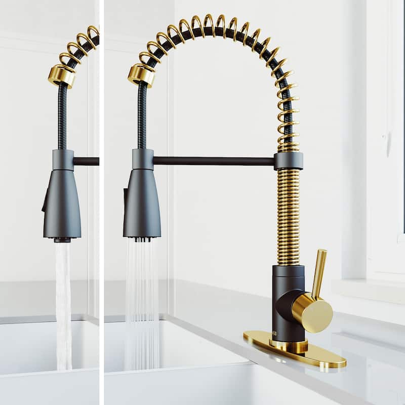 VIGO Brant 19" H Single Handle Pull-Down Sprayer Kitchen Faucet