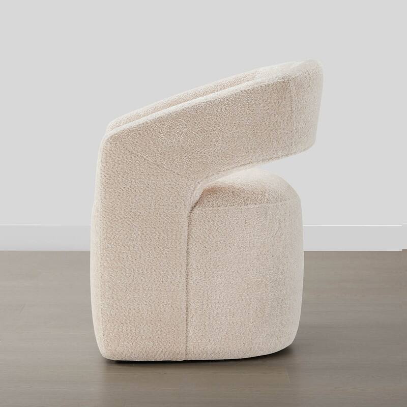 Spruce & Spring Modern Barrel Dining Chair with Casters Rolling Accent Chair