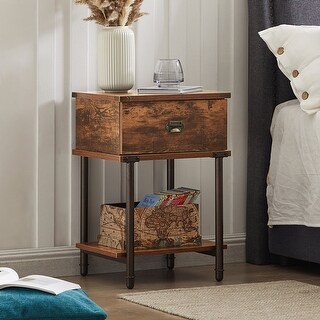 Vecelo modern best sale rectangular wood nightstand