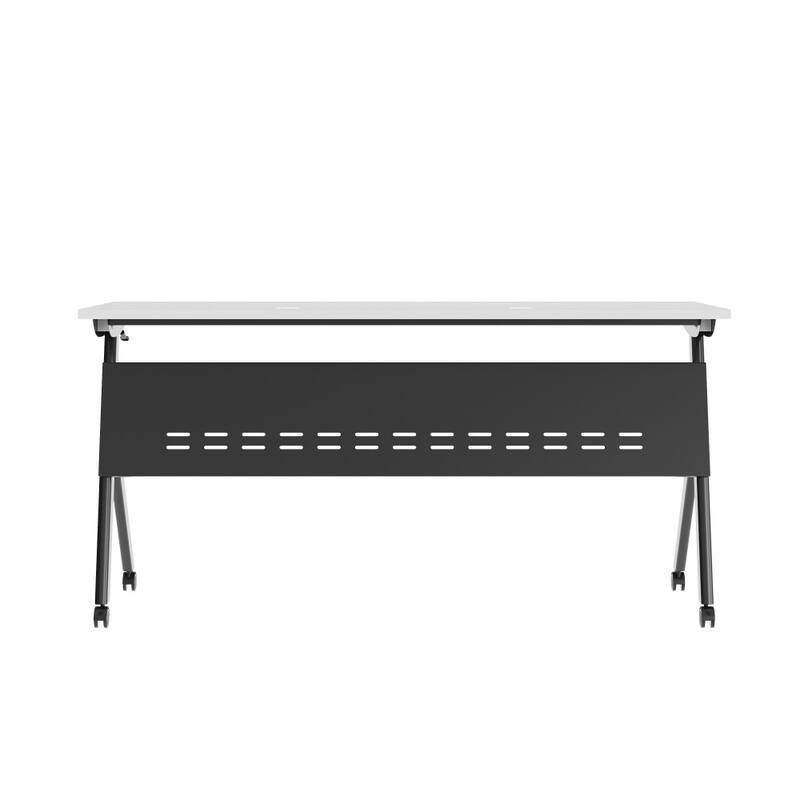 Commercial Nesting Flip Training Table with Steel Frame and Y-Legs - 23.5"W x 60"D x 30"H