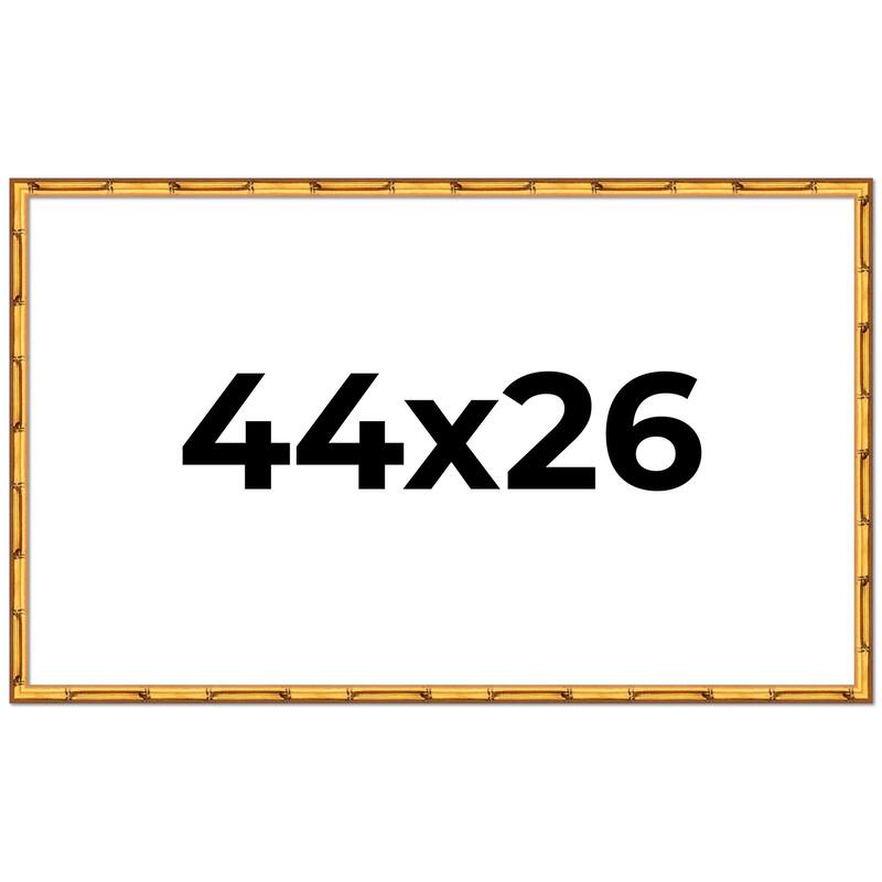 44x26 Frame Gold Bamboo Picture Frame Modern Photo Frame Includes UV Acrylic Shatter Guard Front Acid Free Foam Backing Board