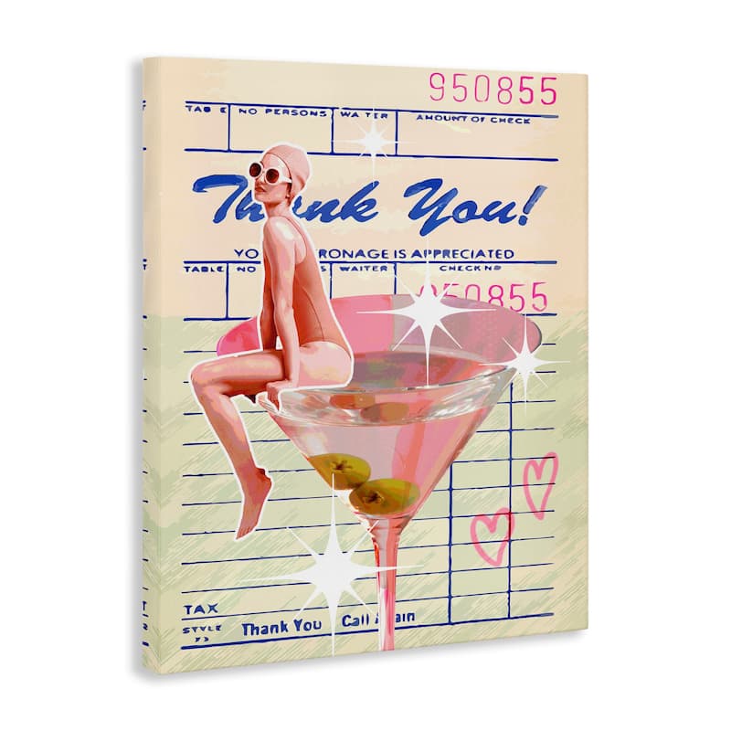 Stupell Retro Vintage Restaurant Check Canvas Wall Art Design By Lil' Rue