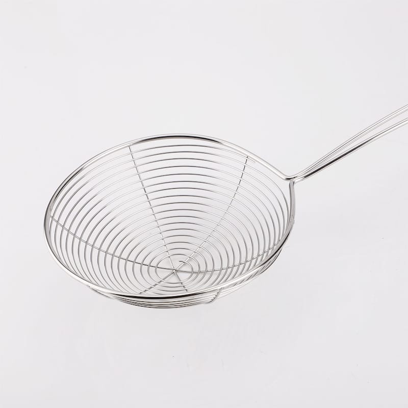 Home Kitchen Metal Wire Spiral Mesh Frying Skimmer Strainer Ladle 4.5 Inch Dia