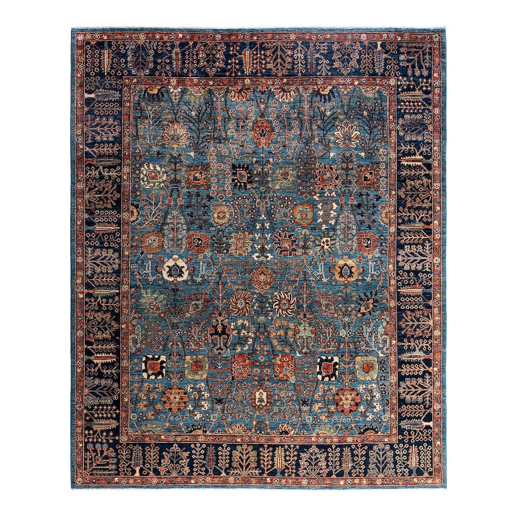 Serapi One-of-a-Kind Hand-Knotted Area Rug - Light Blue, 8' 1" x 9' 10" - 8' 1" x 9' 10"