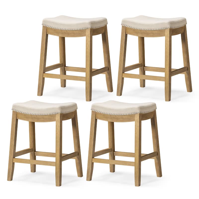 Maven Lane 26" Sophia Backless Counter Height Kitchen Stool - Set of 4 - Aged Natural