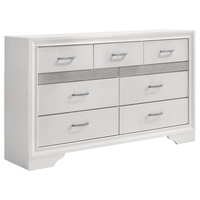 Miranda 4-Piece Storage Bedroom Set with Glittering Stripes