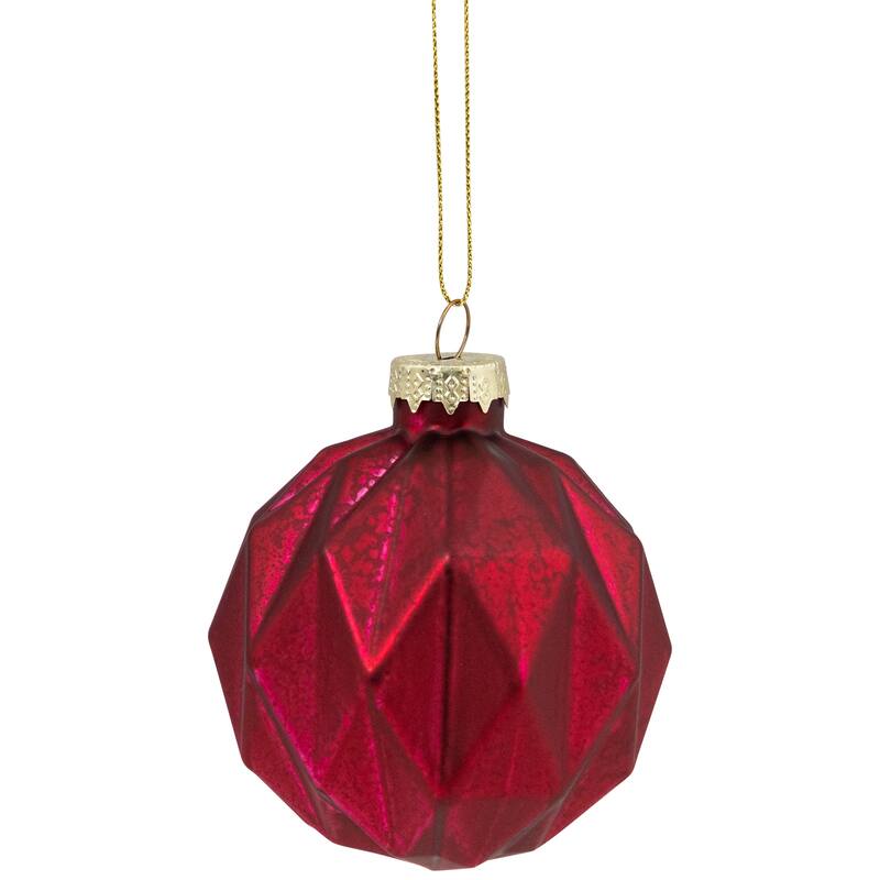 Mercury Style Onion and Ball Glass Christmas Ornament Set - 3" - Red - 12ct