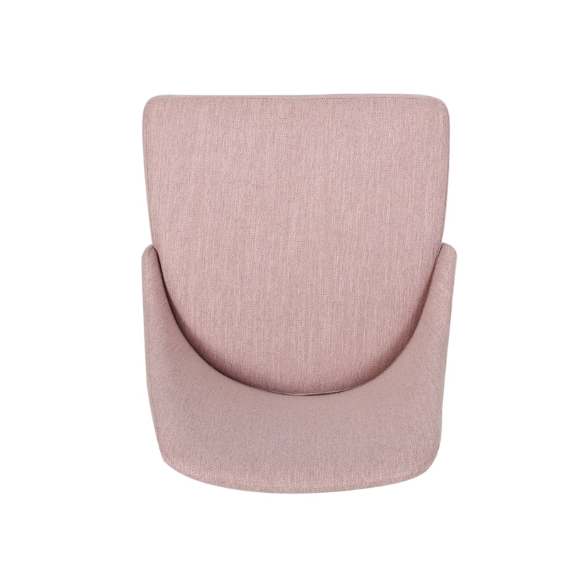 Minimalist Decorative Chair Dining Chair with Iron Legs, Blush Upholstered Coffee Chair Side Chair Reception Chair