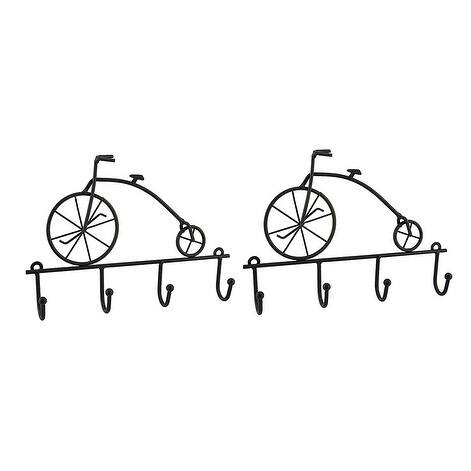 Shop Black Friday Deals On 2 Piece Rustic Brown Antique Bicycle Key Holder Wall Hanging Set Overstock 16819280
