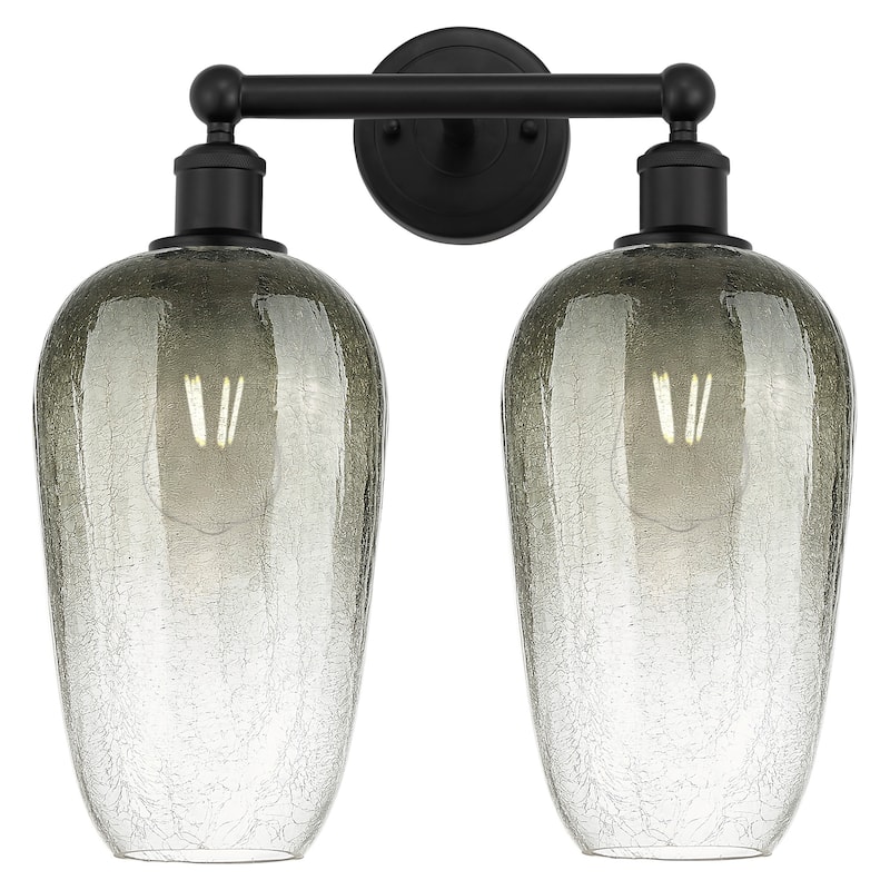 Innovations Lighting 616-2W-18-16 Brookhaven Flute Vanity Brookhaven - Matte Black / Slate