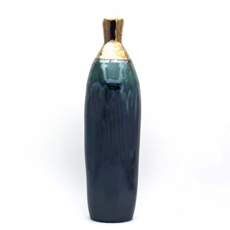 Euro Ceramica Patina 20.5" Stoneware Bottle Vase