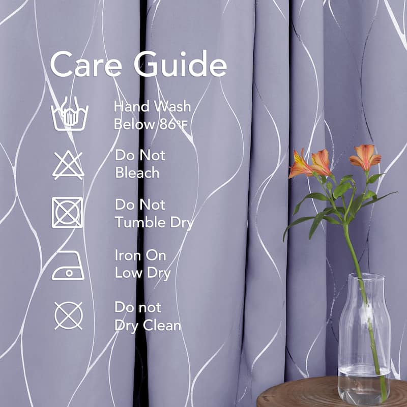 Deconovo Silver Line 42 Width Curtain Panel Pair (2 Panel)