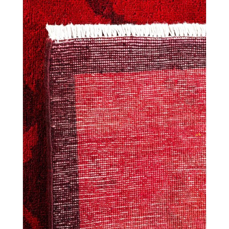 Overton Hand Knotted Wool Vintage Inspired Modern Contemporary Overdyed Orange Area Rug - 8' 1" x 10' 6"