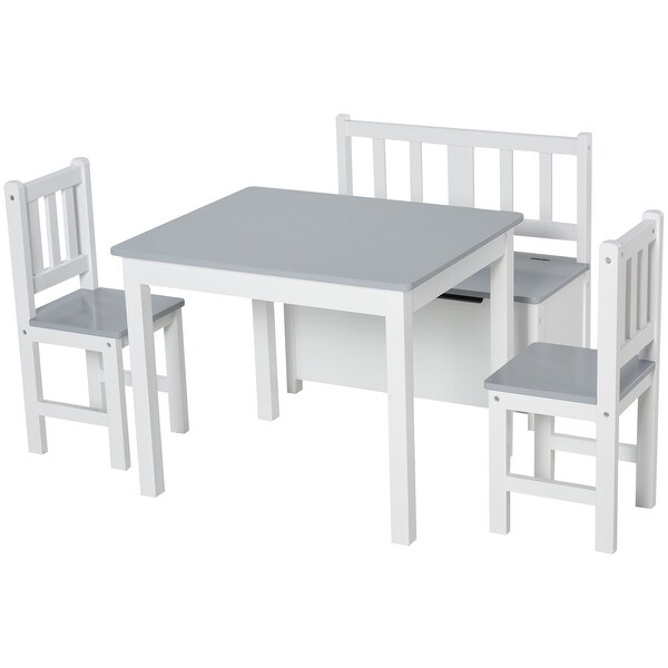 childrens bench and table set
