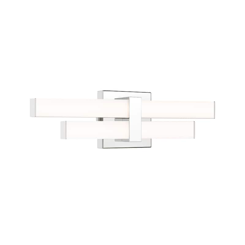 Zane by Z-Lite 2 Light Vanity in Chrome with Frosted Plastic Shade.