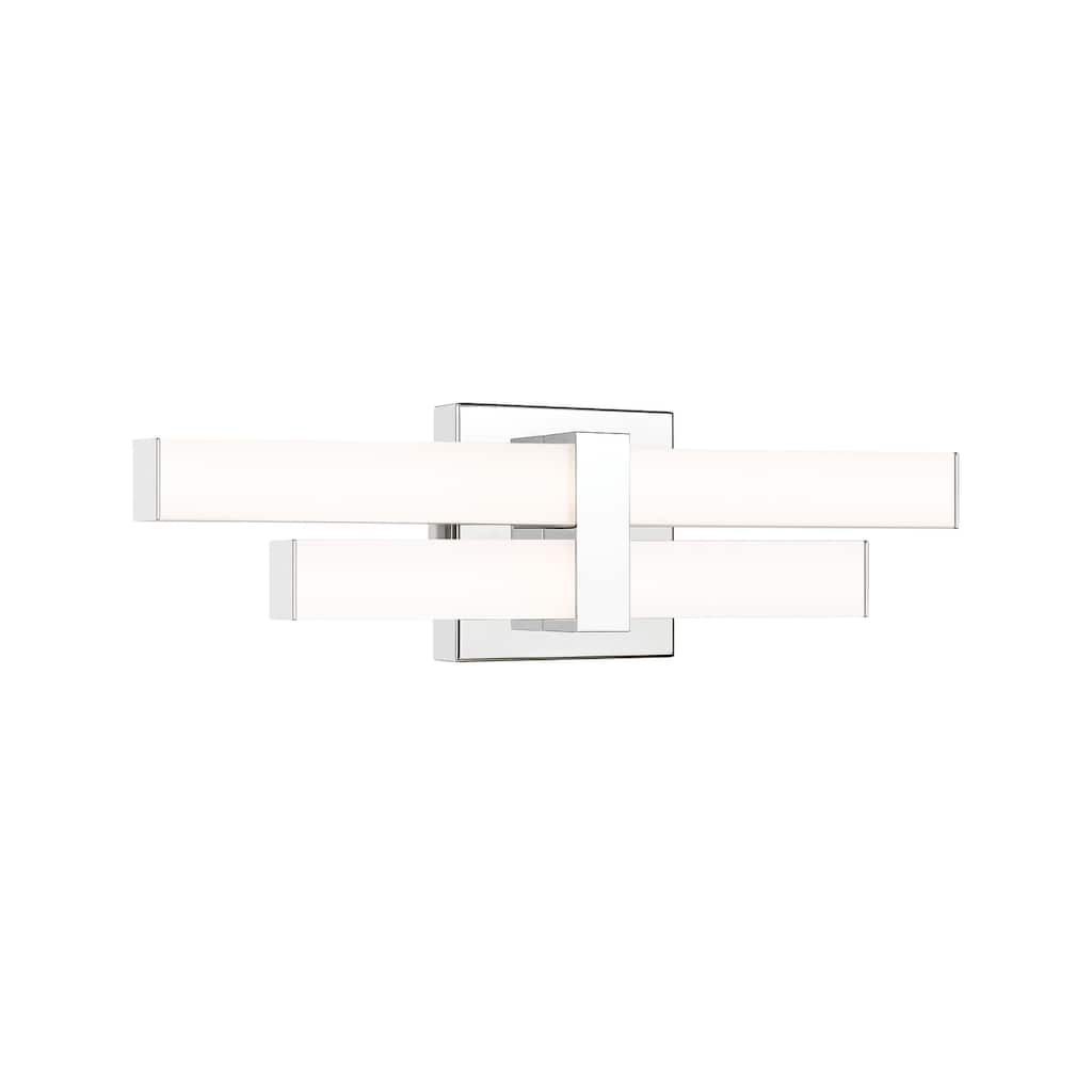 Zane by Z-Lite 2 Light Vanity in Chrome with Frosted Plastic Shade.