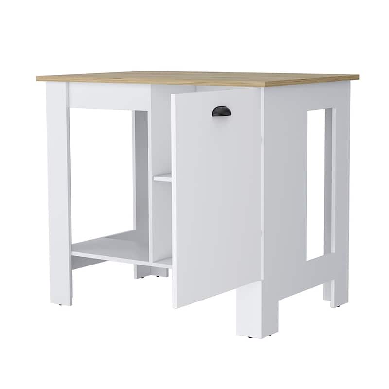 1-Door Kitchen Island with Open Shelf
