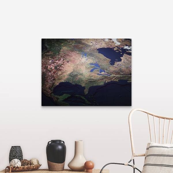 Shop A Topographic Map Of Usa From A Satellite View Canvas Wall Art Overstock 16473384