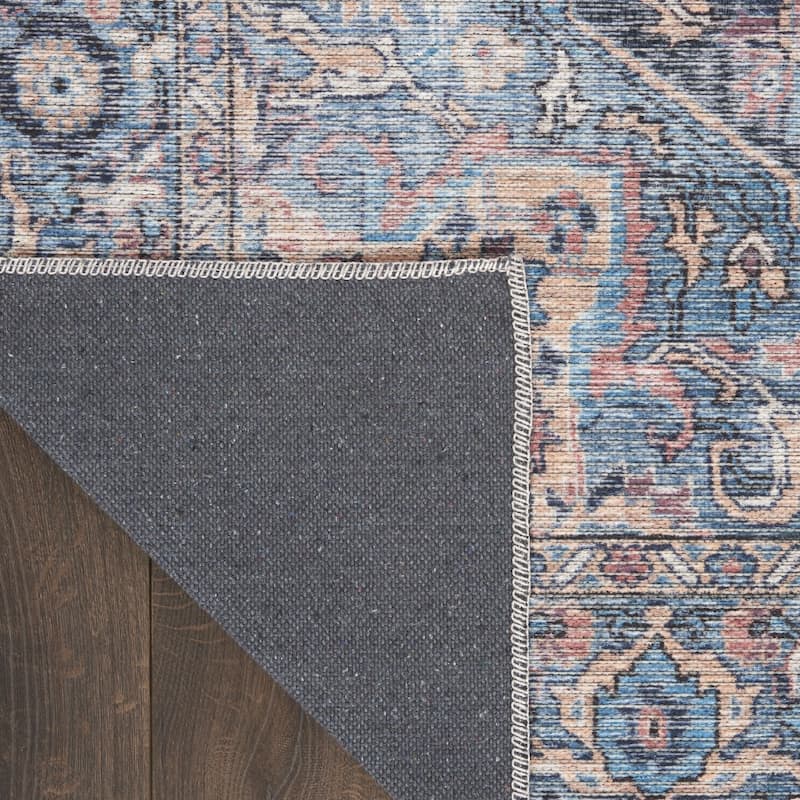 Roni Power Loomed Distressed Floral Area Rug By HomeRoots - 8' x 10'