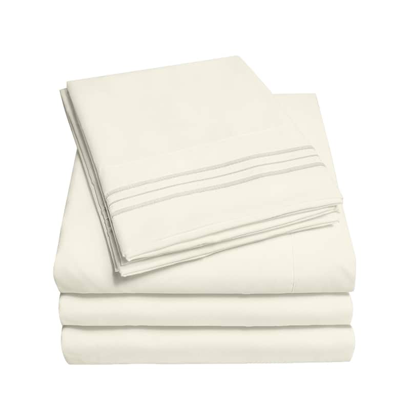 Sweet Home Collection 4 Piece Sheet Set, Ultra Soft 1800 Series, Double Brushed Microfiber