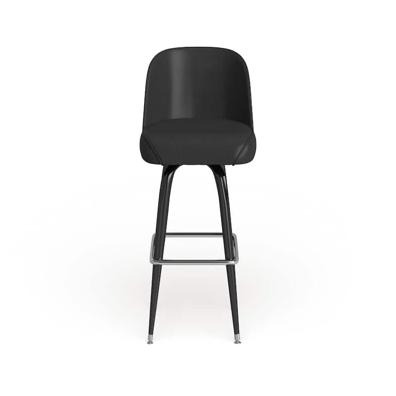 2 Pack Metal Barstool with Swivel Vinyl Upholstered Bucket Seat and Footrest - 18.5"D x 18.5"W x 42.5"H
