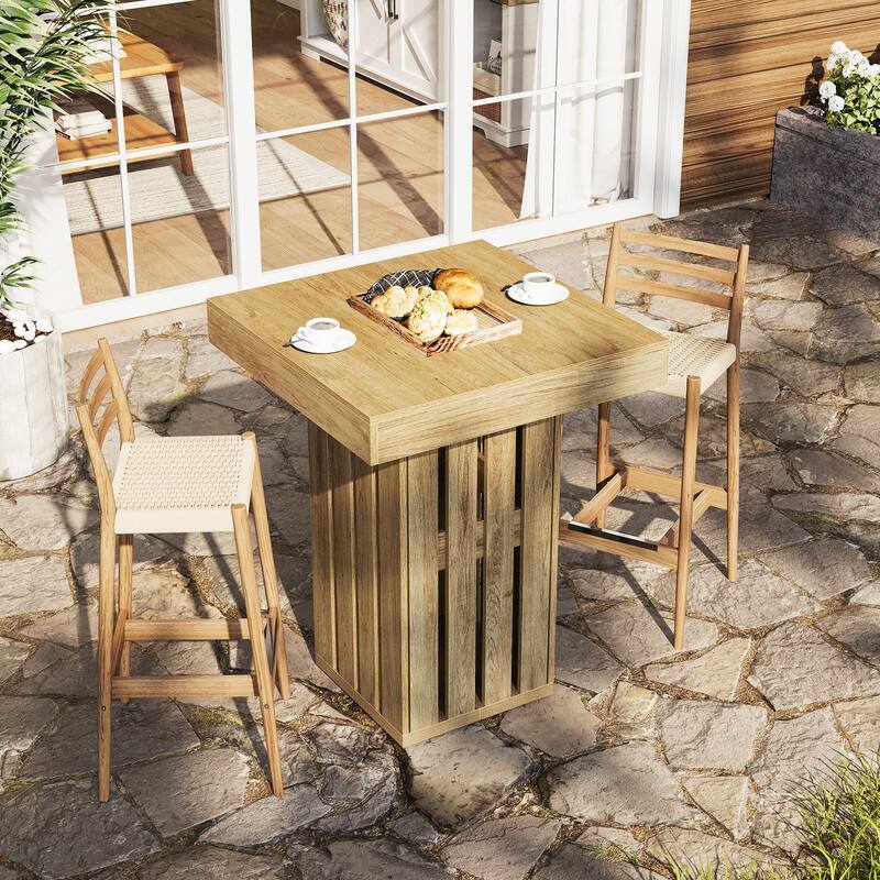 39.76" Square Bar Table, High Top Bar Height Pub Table - 31.5" W x 31.5" D x 39.76" H