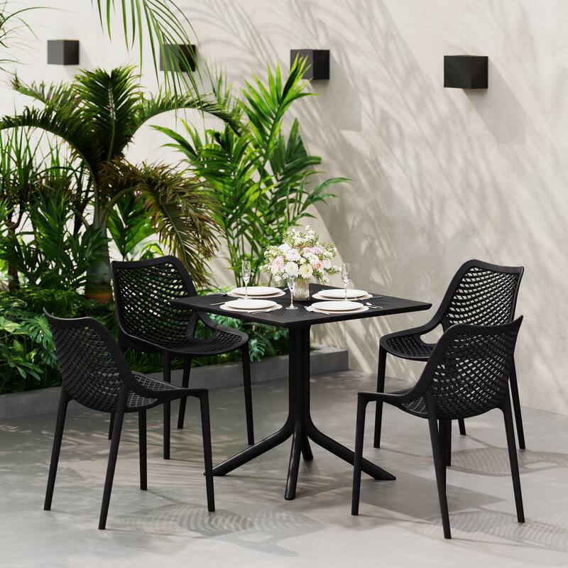 Frond and Form 4-Person Outdoor Square Dining Set