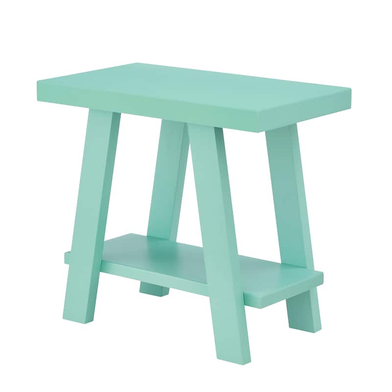 Roundhill Furniture Athens Contemporary Wood Shelf Side Table - Teal - Wood